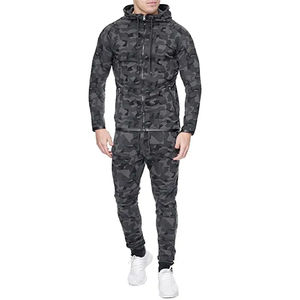 Survêtements d'hiver pour hommes grande taille avec logo personnalisé, camouflage, fermeture éclair, légers, 100% coton, tissu éponge français 420 g/m², camouflage, fermeture éclair. - Product Image 6