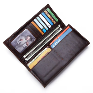 Portefeuille pour homme de marque haut de gamme, cuir de vache véritable, sac à argent RFID, porte-monnaie, plusieurs emplacements pour cartes - Product Image 5