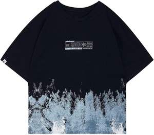 Streetwear T-shirt décontracté 100% coton solide motif avant Logo coupe ample tissu tricoté - Product Image 5