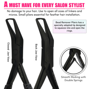 Outils d'extensions de cheveux de vente supérieure Pince pour microbilles Outil de suppression en acier inoxydable poli fini personnalisé - Product Image 4