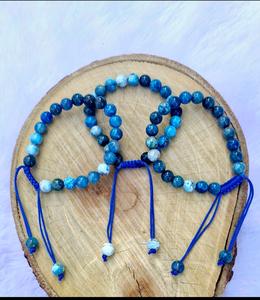 Bracelet d'astrologie en apatite bleue certifiée, qualité A1 originale, bracelets en cristal d'apatite bleue de 8 mm - Product Image 3