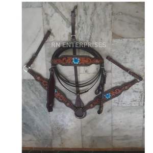 Top Selling 100% Cow Leather Western Beaded Headstall and Breast Collar Set Custom Made and Durable - Product Image 4