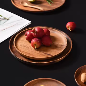 Plato de ensalada de madera Natural moderno, bandeja de plato, barco ovalado con tema de pino para Dulces, galletas, comida, frutas, fiestas en casa de glowin fashion - Product Image 1