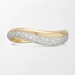 Bracelet ondulé pavé de diamants scintillants avec 305 diamants ronds cultivés en laboratoire, 5,87 carats GH-VS, en or jaune 14 carats, produit en gros - Product Image 1