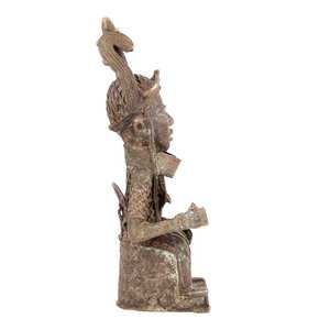 Escultura de Guerrero africano antiguo de latón indio hecha a mano, estatua de decoración para el hogar, artículos de regalo, tamaño: 38x13 cm, SBA-300 - Product Image 3