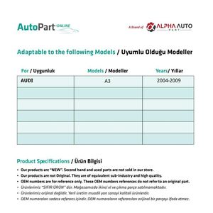 ชุดซ่อมกระจกหน้าขวาสำหรับรถ Audi A3 - Product Image 2