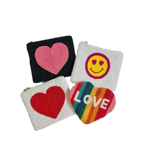 Nuevas cuentas de semillas bordado a mano diseño personalizado colores mezclados Mini monedero con cierre de cremallera - Product Image 5