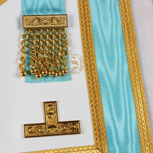 Haute qualité bleu Lodge maçonnique Regalia personnalisable brodé officiers tabliers col en dentelle en gros tissu produit personnalisé - Product Image 6