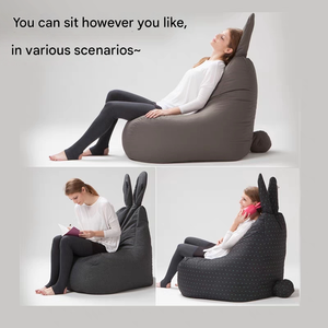 <span class=keywords><strong>Fauteuil</strong></span> pouf moderne Kino en tissu, forme lapin, avec rembourrage en EPS et <span class=keywords><strong>housse</strong></span> lavable, idéal pour la lecture, les loisirs ou comme chaise d'appoint de chambre. - Product Image 3