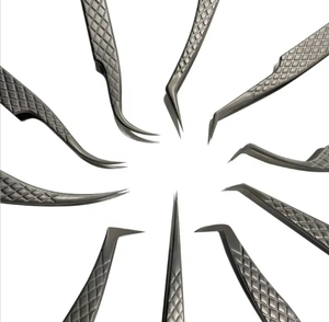 Pince à cils personnalisée en acier inoxydable antistatique de précision Outil d'extension de cils à pointe de fibre professionnel - Product Image 2