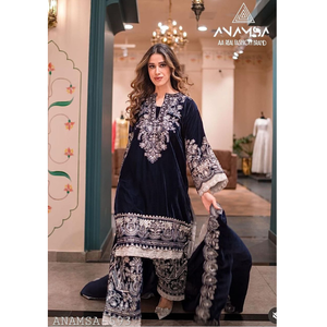 Presentando exquisito terciopelo puro pesado 9000 con secuencia bordada pesada fabricante de colecciones de trajes trabajados por Royal Export - Product Image 2