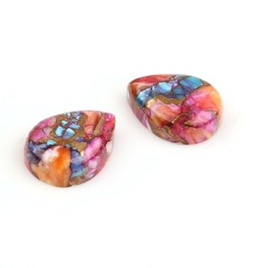 Piedras preciosas sueltas en forma de pera de 12x16mm de la mejor calidad, cabujón turquesa de cobre púrpura naranja para fabricación de joyas al por mayor - Product Image 1