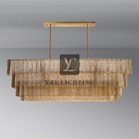 Lustre rectangulaire en cristal transparent SIRENE, luxe haut de gamme américain, très vendu, pour hôtels, salons, restaurants