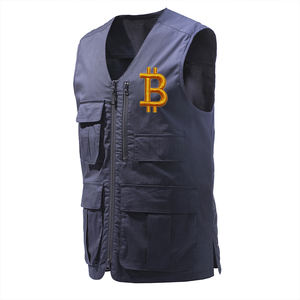 Chaqueta bomber sin mangas de invierno frío con cuello levantado, bolsillos múltiples, diseñador personalizado, chaleco utilitario de talla grande, chaqueta para hombre - Product Image 1