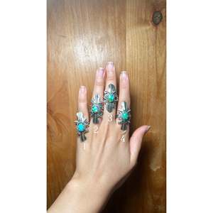 Kobe Martinez Sonoran Mountain Turquoise 18K Plated Sterling Silver Casual <b>Adjustable</b> <b>Ring</b> Bezel Setting Gift Stainless Steel - Product Image 1