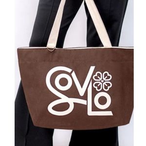 Sac fourre-tout en toile écologique de qualité supérieure KLM, couleur café, durable, avec fermeture à glissière, pour les courses, l'usage quotidien et le travail - Product Image 5