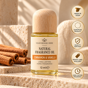 Esencia de Fragancia de Canela y Vainilla OEM 12ml |   Aroma Cálido y Dulce para el Hogar |   Fabricante de Marca Privada España - Product Image 1