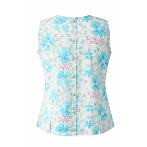 Blusa de Algodón Tejido con Bordado Floral Inspirado en la Naturaleza, Cuello Asimétrico, Formal y Elegante, con Botones, Tallas XS-XL, Larga, para Otoño - Product Image 3