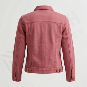 Chaqueta Vaquera Personalizada para Hombre, Otoño Invierno, Color Sólido Personalizable, Logotipo Frontal Informal, Ropa Exterior de Moda de Marca Privada de Alta Calidad - Product Image 2