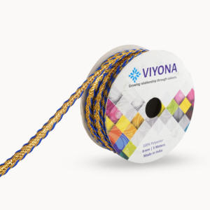 Adorno de encaje ondulado metálico duradero con acentos multicolores 10mm poliéster oro cobre bronce plata mezcla elegante brillante decorativo - Product Image 2