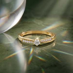 Jeulia 18K Gold Crossover Pave Emerald Cut Diamond Promise <b>Ring</b> Tarnish Free Anniversary <b>Ring</b> - Product Image 4