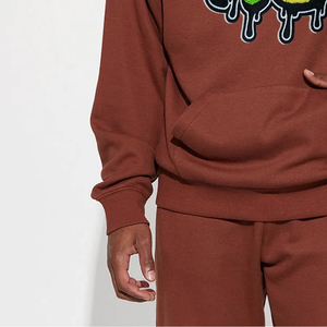 Sudadera con capucha de gran tamaño de Terry francés de moda para hombre, sudadera de invierno, Parche de chenilla bordado con hombros caídos para niños - Product Image 3