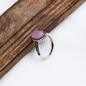 Última piedra preciosa de turmalina Rosa Natural con anillo de boda de circón cúbico para mujer, regalos de joyería fina de Plata de Ley 925 - Product Image 2