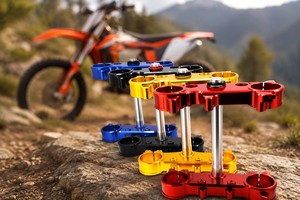 Colliers de fourche triple en aluminium CNC pour moto tout-terrain, motocross, <span class=keywords><strong>enduro</strong></span> – Kit de fixation de direction pour fourche avant - Product Image 2