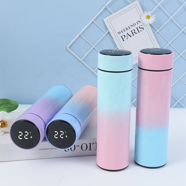 500ml Double Wall Stainless Steel Smart Thermos Bottle Luxury Thermos Insulated Smart Water Bottle with Temperature Display