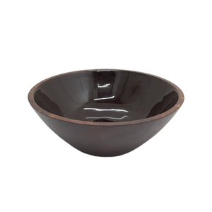 Bol de fruits imprimé en émail de forme ronde en bois fini marron pour table maison et hôtels nourriture et collations bol de service fait à la main - Product Image 4