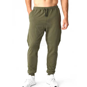 Ropa deportiva informal ligera para hombre con logotipo personalizado, pantalones de chándal lavados oscuros de talla grande para uso en exteriores, hechos de algodón - Product Image 1