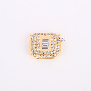 Exquisito colgante de plata de ley 925 de estilo moderno para mujer, personalizado con diamantes redondos y Baguette cultivados en laboratorio, regalo - Product Image 1