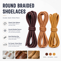 Lacets ronds tressés cirés en gros, classiques marron, beige, jaune pour chaussures habillées, décontractées et bottes OEM ODM Mingjia