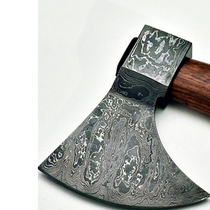 Tête de hache Viking en acier damassé personnalisé Hache barbu double face Manche en bois de frêne Gaine Carbone de camping en plein air de qualité industrielle - Product Image 3