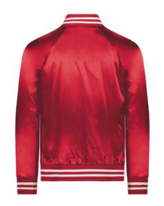 แจ็กเก็ตผ้าใบแนววินเทจสีแดงของผู้ชายสำหรับชิคาโกสำหรับบูลส์ปักลายพรางดีไซน์ปกตั้งมีซิปทรงหลวมสำหรับ - Product Image 3