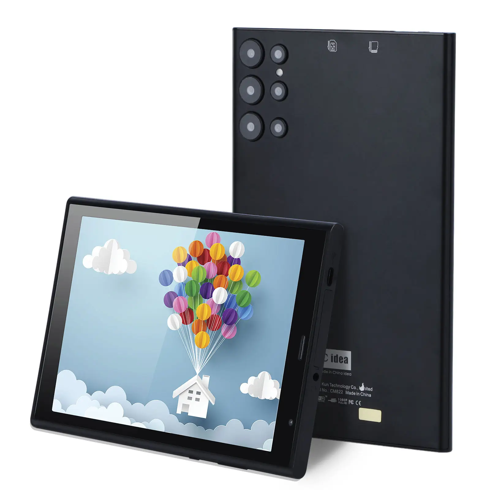 C idea производитель четырехъядерный 6 ГБ + 256 ГБ Wi-Fi планшет 8 дюймов планшет Android 12 для подростков развлечения с сим-картой (черный)