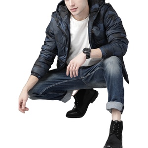 Nouvel arrivage de veste universitaire personnalisée Bomber personnalisé Baseball Jacket Nouveau élégant rembourré Camouflage bleu Bomber Parka Veste pour hommes - Product Image 2