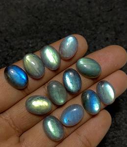 Natural Labradorite Gemstone Smooth Oval Shape Cabochons 14x10 MM 8 Pieces High Quality Wholesale <b>Gems</b> For Jewelry Crafting - Product Image 1
