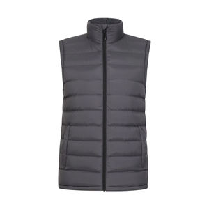 Gilet en duvet sans manches d'excellente qualité Gilet en duvet rembourré chaud d'hiver à fermeture éclair de couleur grise avec un design et une taille personnalisés - Product Image 1