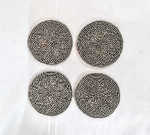 Posavasos de cuentas clásicos hechos a mano MS HANDICRAFT con respaldo de poliéster-Iglesia portátil y regalos religiosos (4x4 pulgadas) - Product Image 3