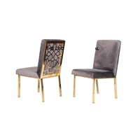 Fauteuil d'appoint en tissu velours bleu marine avec cadre en métal doré, usage hôtel, événement, salon, pouf moderne 33X28X35 pouces