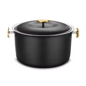 Olla de lujo de acero inoxidable negro para chapati y arroz, mantiene la comida caliente y fresca, utensilios de cocina para el hogar, restaurante - Product Image 1