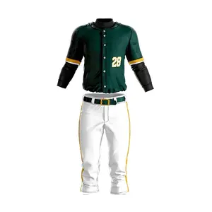 Ensembles d'uniformes de maillot de baseball personnalisés à la mode avec broderie de logo d'équipe et impression par sublimation grande taille pour unisexe - Product Image 1