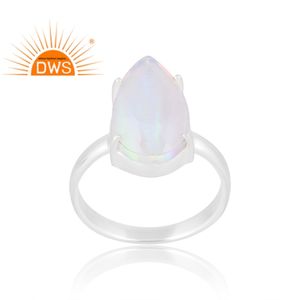 Nouveau modèle Design argent Sterling naturel aurore opale blanc pierre précieuse bague conception personnalisée bijoux pour femmes cadeau pour elle - Product Image 1