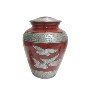 Meilleure vente Urne funéraire gravée avec feu rouge pour cendres adultes Urnes commémoratives pour cendres humaines - Product Image 1