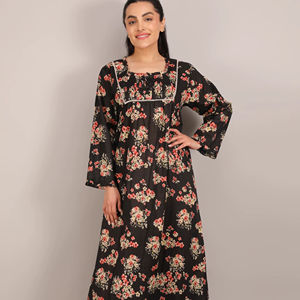 Hot Selling Bestseller Women's Sleepwear <b>Long</b> Cotton <b>Nighty</b> for Women at Best Price for Export from India - Product Image 1