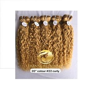Exportación 100% alta calidad 20 \ "visón camboyano templo indio color suave #22 rizado 8A extensiones de cabello humano virgen solo donante - Product Image 1