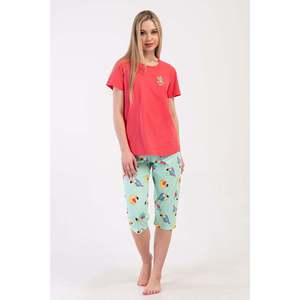 Ensemble de vêtements pour femmes P.SUPREM O YAKA KISA KOL ETEGI OVAL KAPRI - FUSYA - FUSYA - Product Image 1