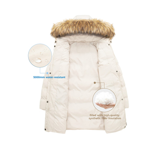 Parka larga de ganso para mujer, chaqueta acolchada de invierno para exteriores, cremallera con soporte, prendas de vestir gruesas transpirables con capucha, OEM disponible - Product Image 5