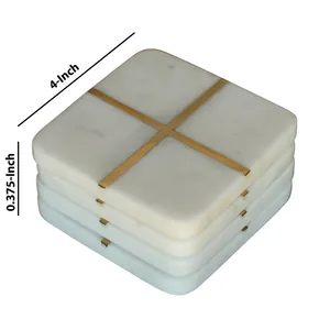 handmade stone coasters elegant marble tea coaster set unique 5mm thick premium <b>table</b> <b>mat</b> - Product Image 2